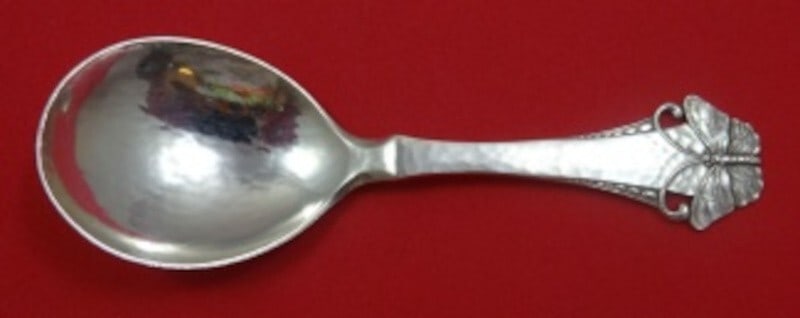 Frigast Butterfly Sterling Silver Tea Caddy Spoon 4 1/4 Inch (1 of 2)