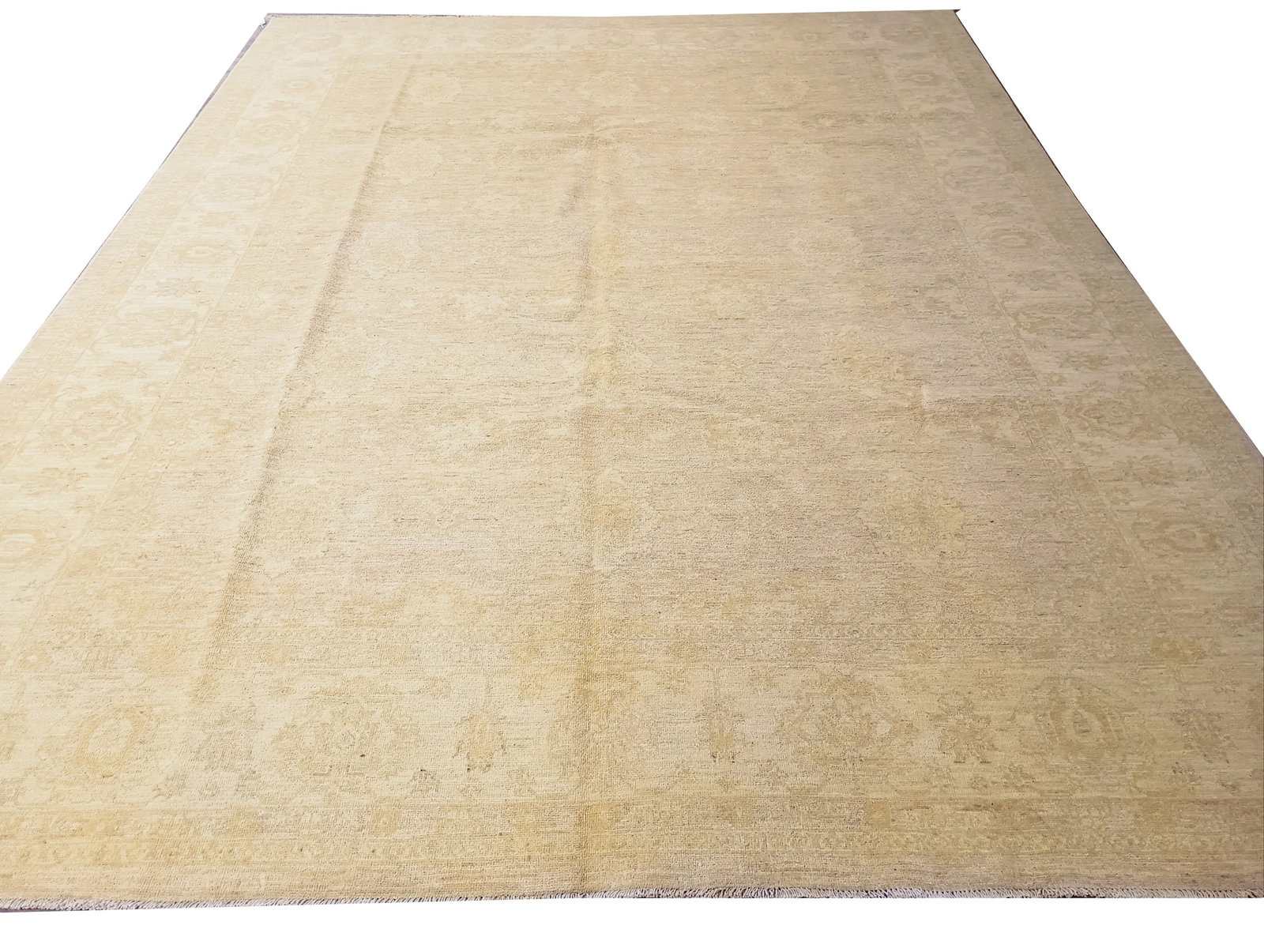 8.7 x 11.7 Neutral Pale Chobi Peshawar Hand-Knotted Wool Rug (1 of 12)