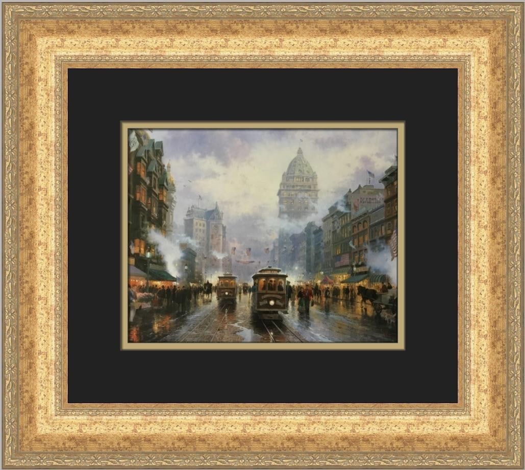 Thomas Kinkade Market Street Custom Framed Art Print Landscape 15x13 (1 of 2)