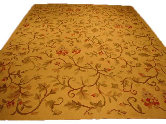 9 x 12.9 Handwoven French Country Aubusson Flat Weave Rug (1 of 5)