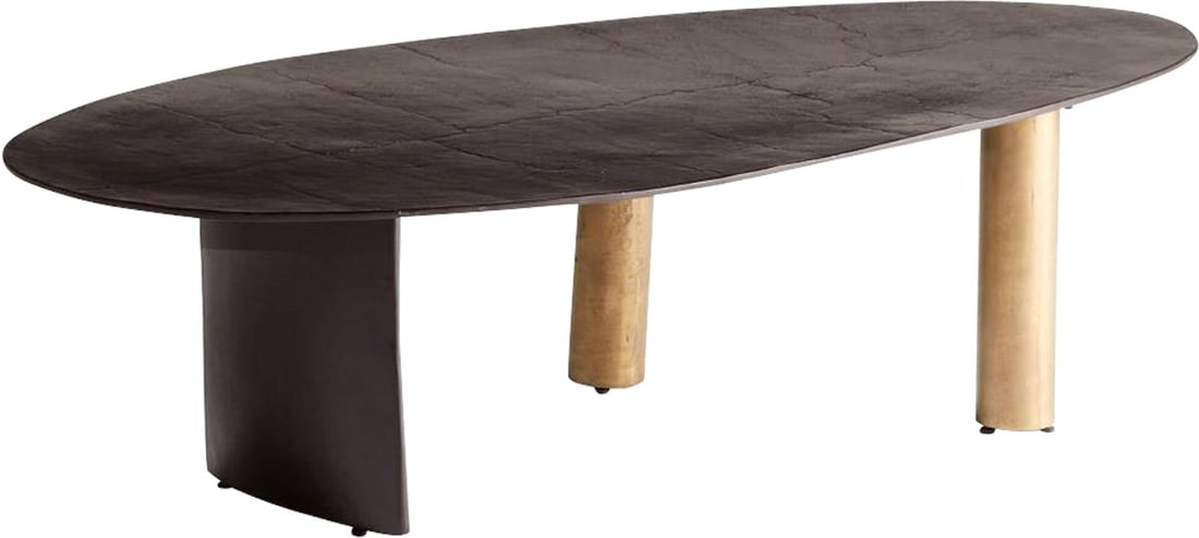 Cyan Draco Bohemian Coffee Table in Brown and Bronze Aluminum (1 of 5)