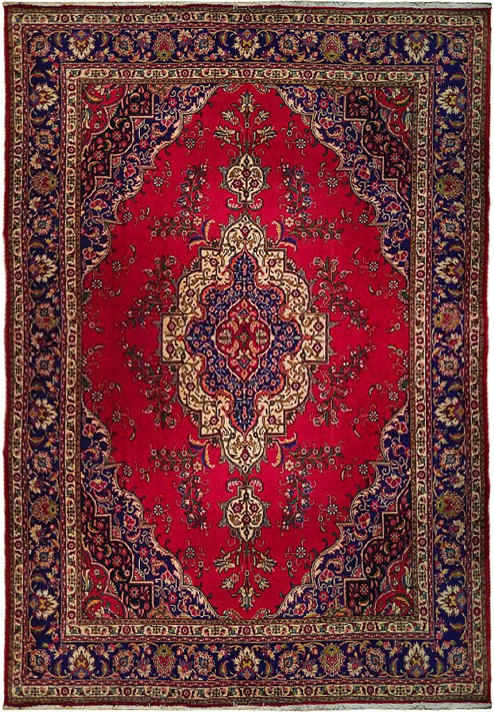 10' x 13'3'' Red Handmade Semi Antique Persian Sarouk Rug (1 of 6)