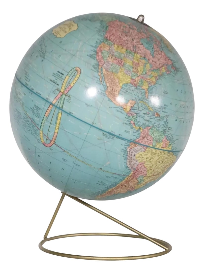 Mid Century CRAM'S Imperial 12" Globe on Metal Stand (1 of 10)