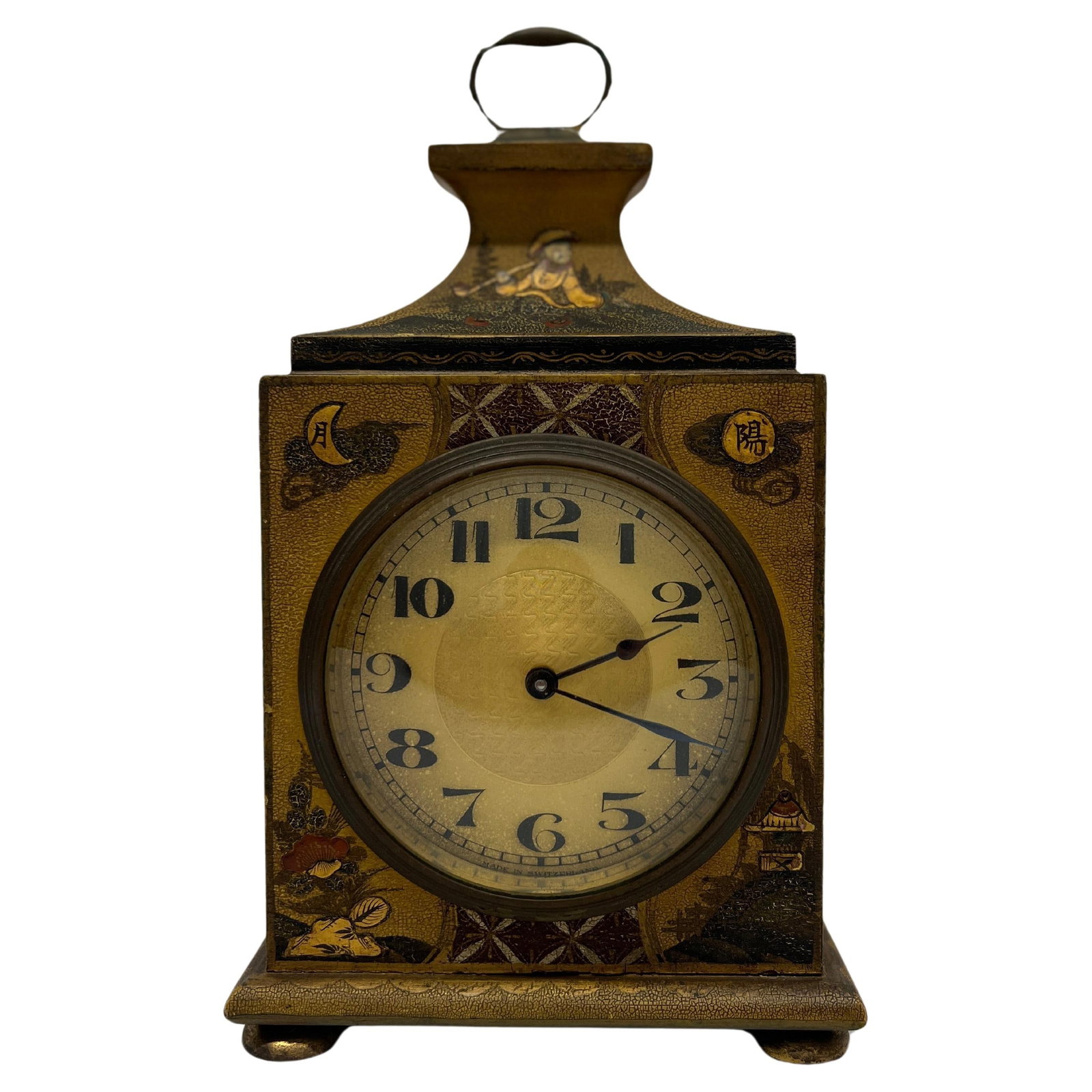 Shreve Crump & Low Chinoiserie Tole Mantel Clock Swiss Movement Edwardian (1 of 8)