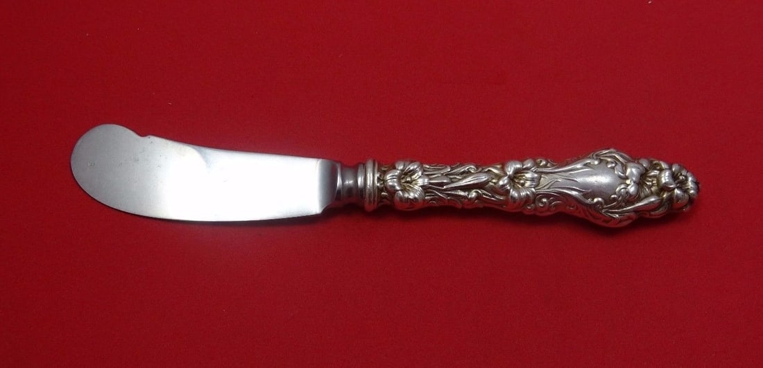 Whiting Lily Sterling Silver Butter Spreader 6 Inch Paddle Knife (1 of 1)