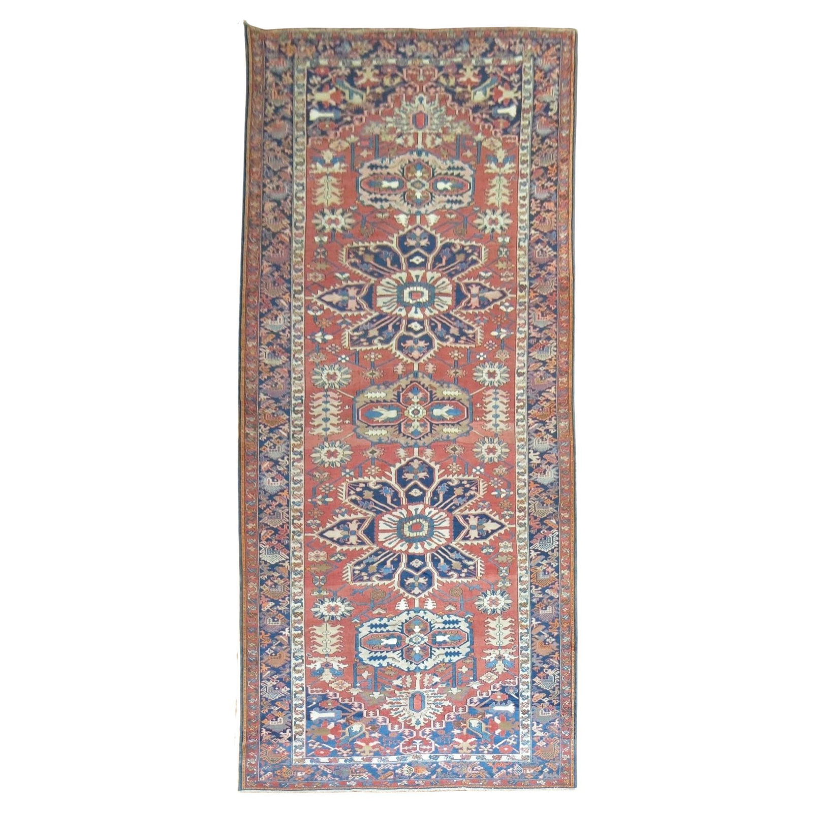 Rare Antique Persian Serapi Corridor Runner 76 x 188 Hand-Woven Wool (1 of 8)