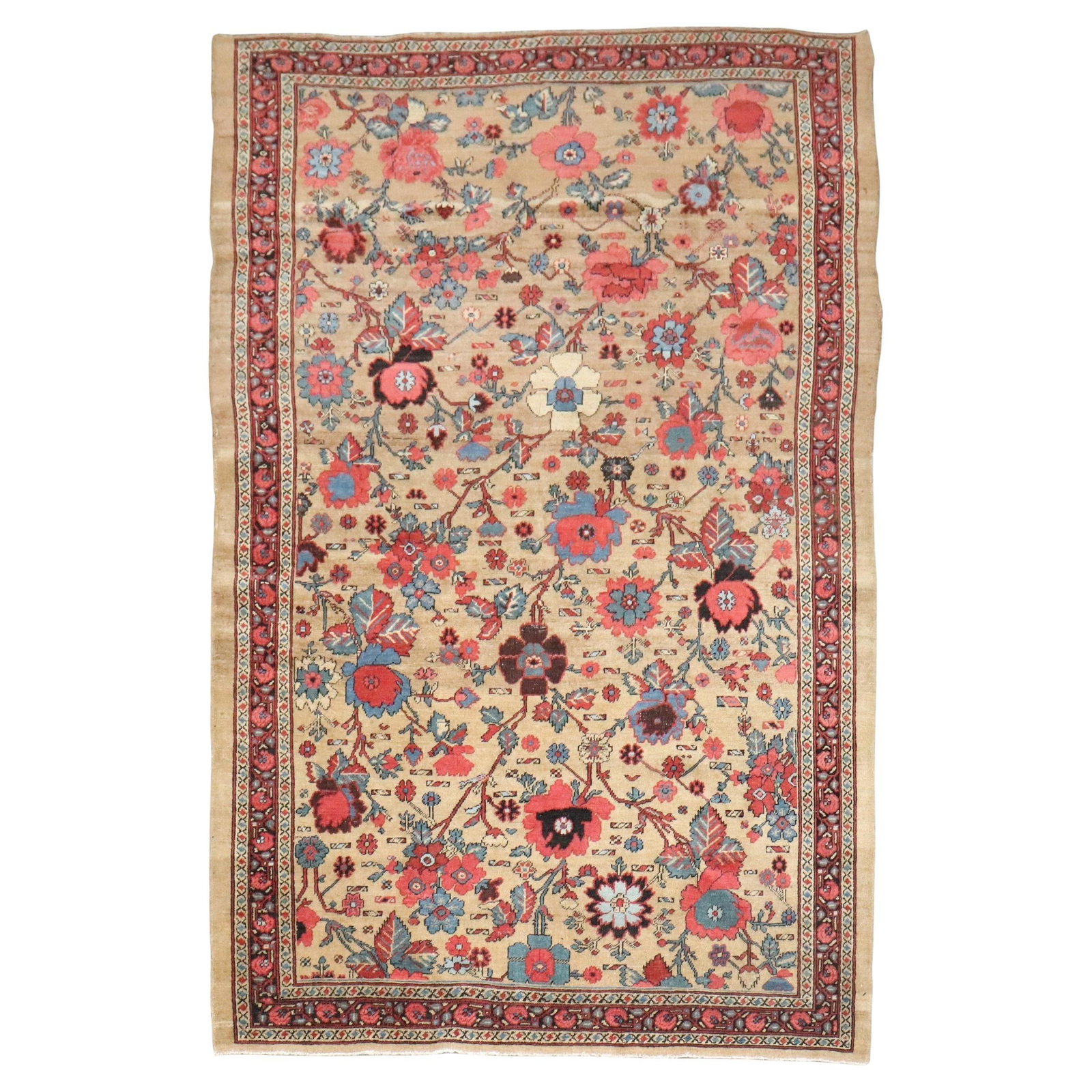 Late 19th Century Persian Bakshaish Camel Hair Wool Rug 4'3" x 6'8" (1 of 10)