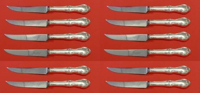 Joan of Arc International Sterling Silver Steak Knife Set 12 pc 8.5 in (1 of 1)