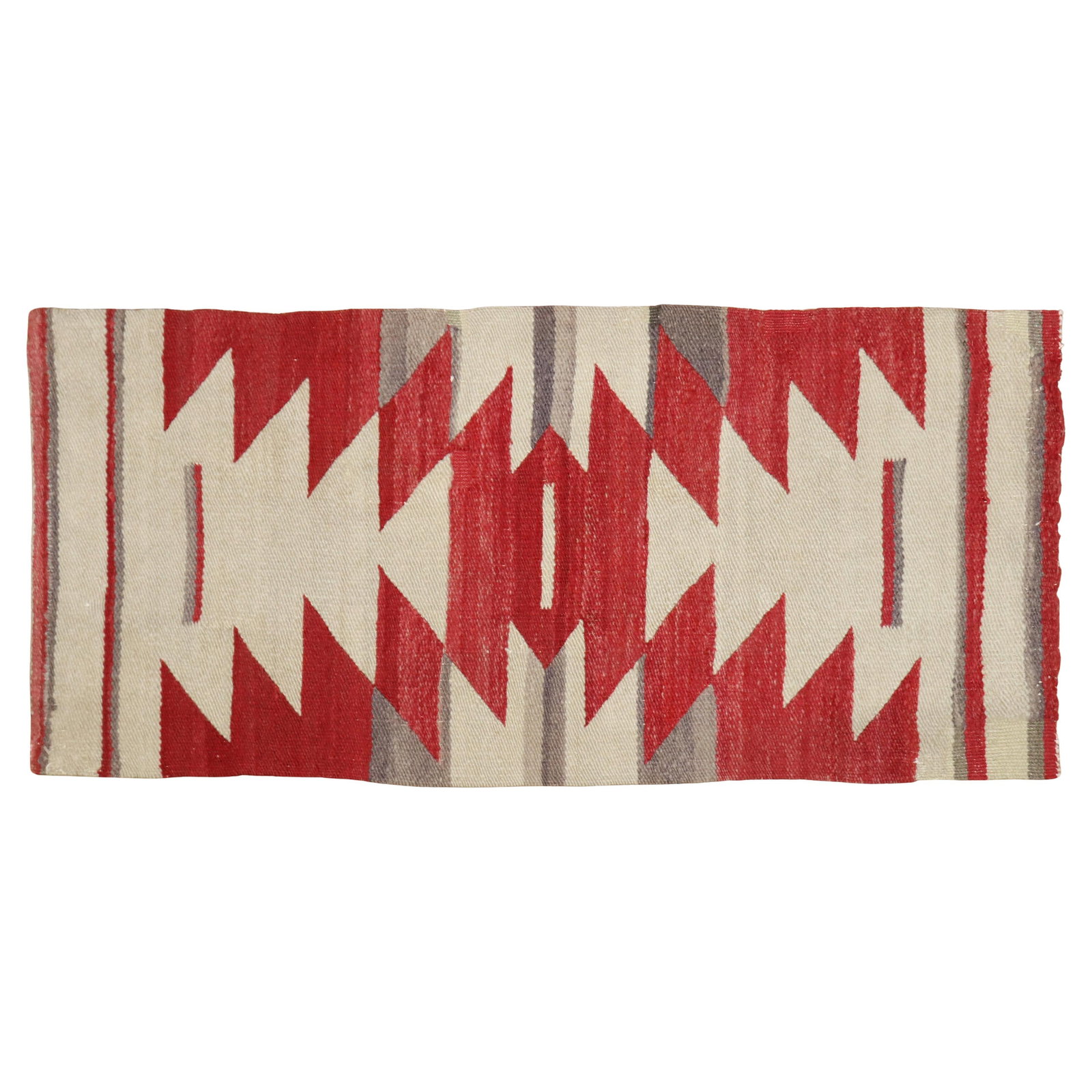 Vintage Zabihi Collection Navajo Wool Blanket 16x37 Early 20th Century (1 of 5)