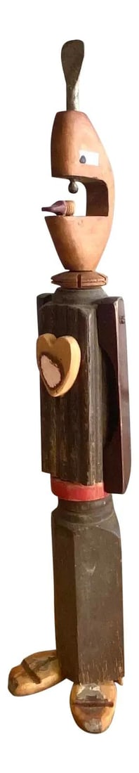 Lisa Iulo Contemporary Found Object Sculpture 27 Inch Oyster Gray (1 of 9)