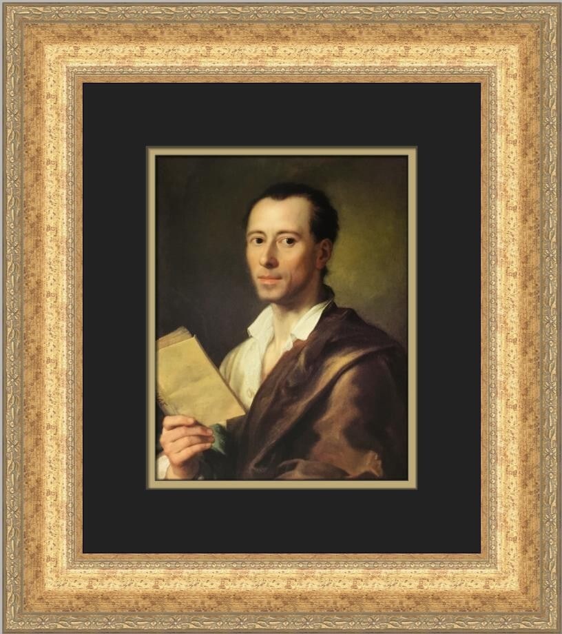 Anton R Mengs Portrait of Johann Joachim Winckelmann Custom Framed Art Print (1 of 2)