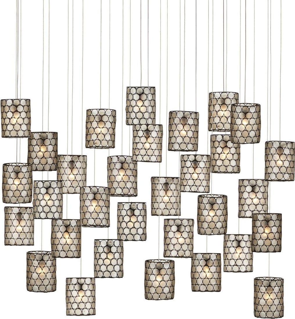 Currey Regatta Capiz Shell 30-Light Multi-Drop Pendant Fixture (1 of 4)