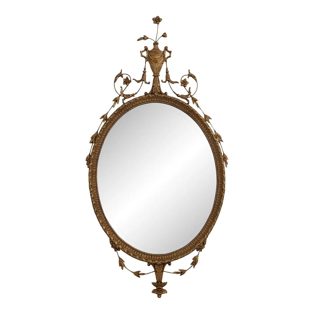 Friedman Brothers Adams Style Oval Gold Gilt Mirror 50" (1 of 10)