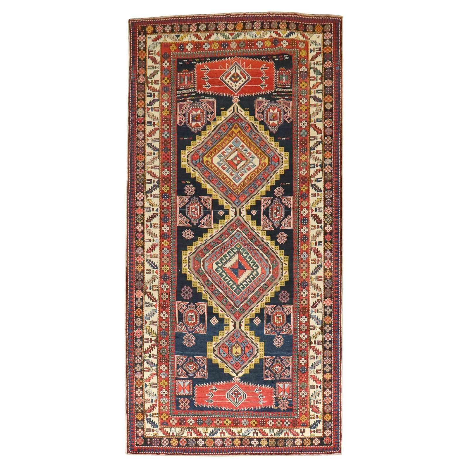 19th Century Kazak Shirvan Antique Rug 60 x 128 Inches (1 of 9)
