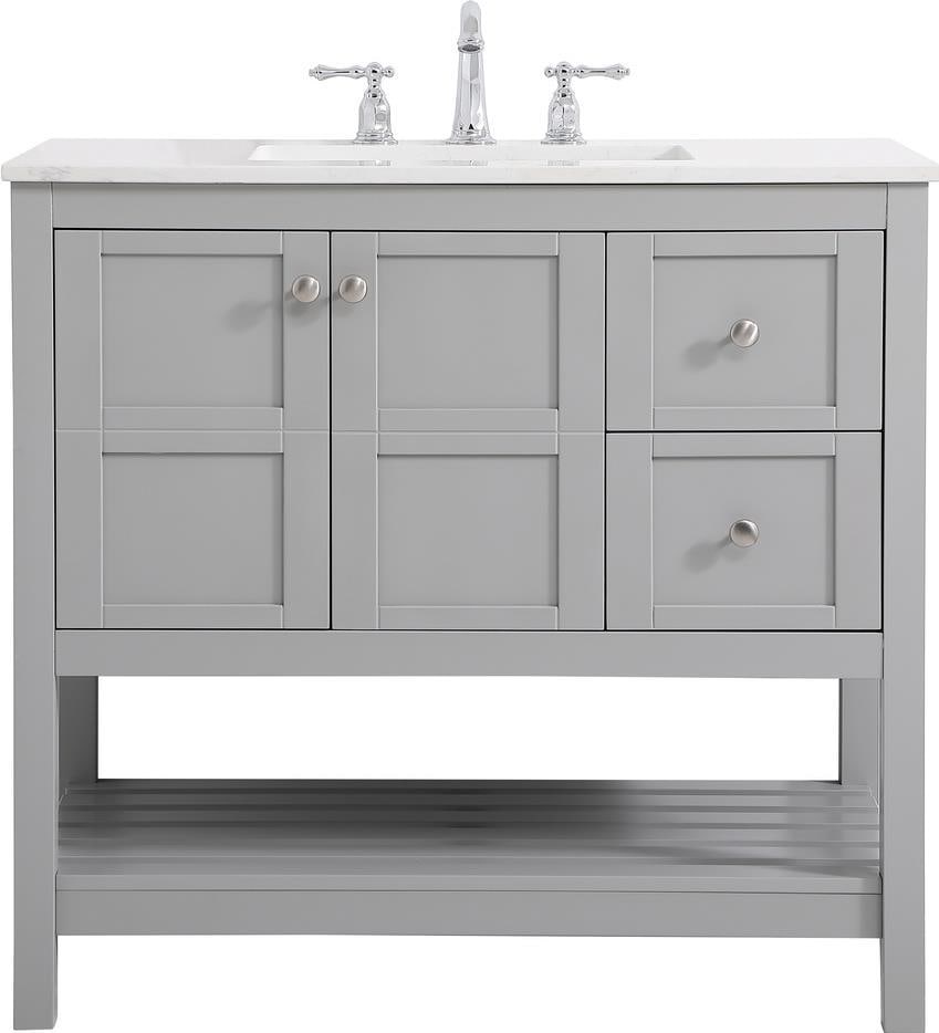 Elegant Lighting Transitional Gray Bathroom Vanity with Brushed Nickel Finish (1 of 1)