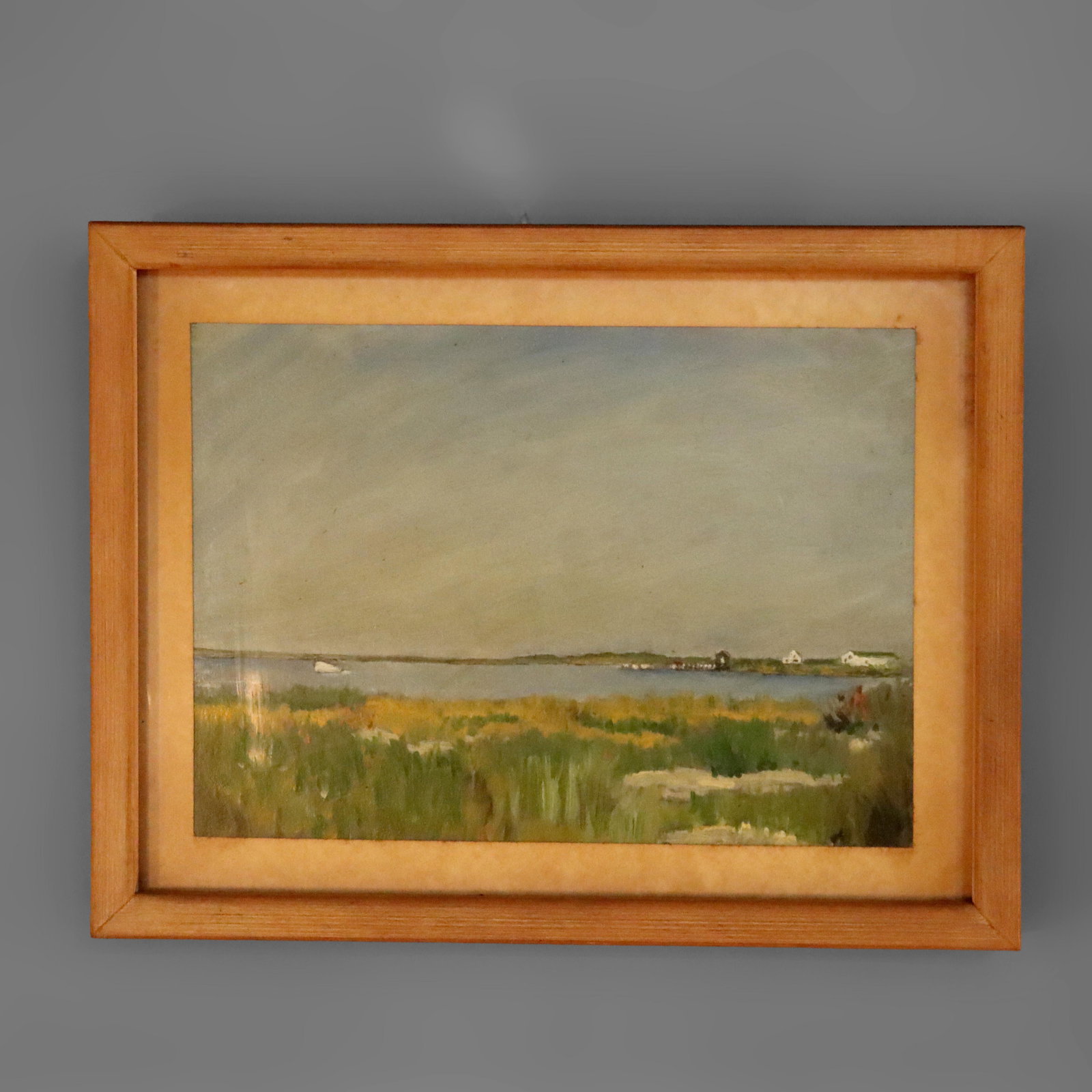 Antique Oil On Board Seascape Painting C1930 11 x 13.5 (1 of 6)