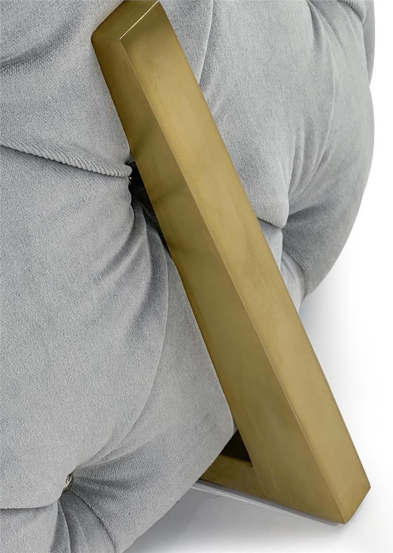 Hayworth Tufted Cocktail Ottoman by John Richard in Slate Blue Velvet (1 of 3)