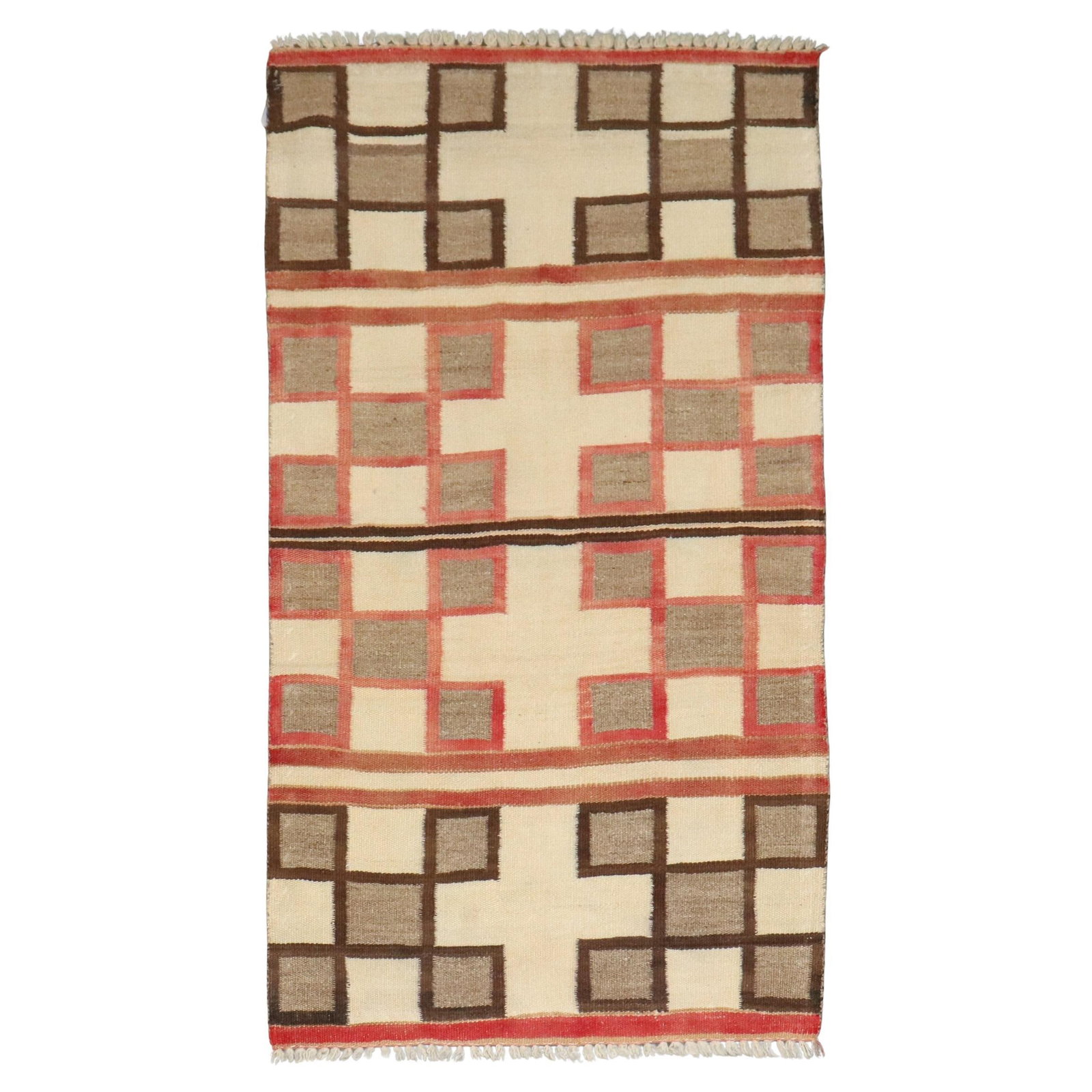 Zabihi Collection Navajo Hand-Woven Wool Blanket Rug 30 x 54 in Circa 1910 (1 of 8)