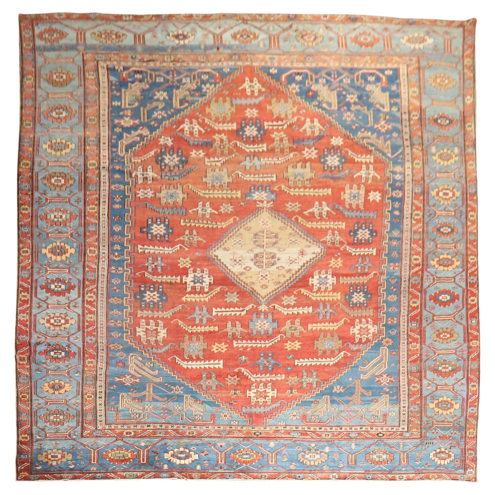 Antique 11'4 x 15'6 Tribal Persian Bakshaish Rug Wool Hand-Knotted (1 of 14)