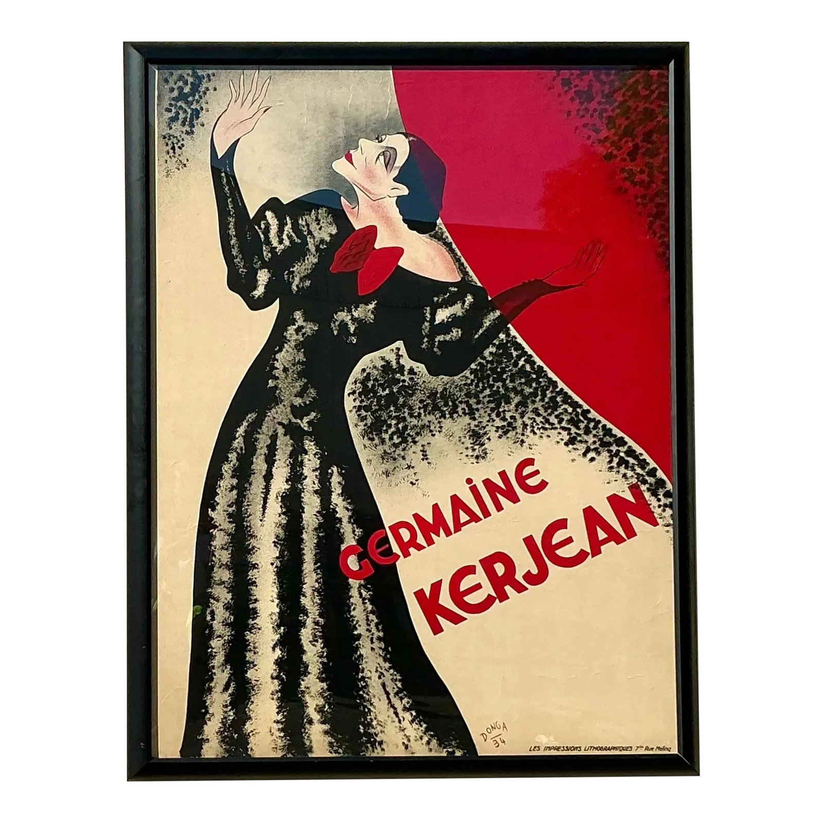 Vintage Germaine Kerjean Art Deco Marquee Poster Framed (1 of 7)