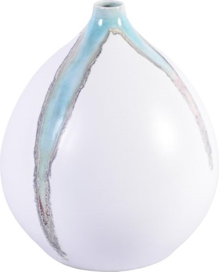 Brook Handmade Teardrop Ceramic Porcelain Vase 13.5 Inches Tall (1 of 4)