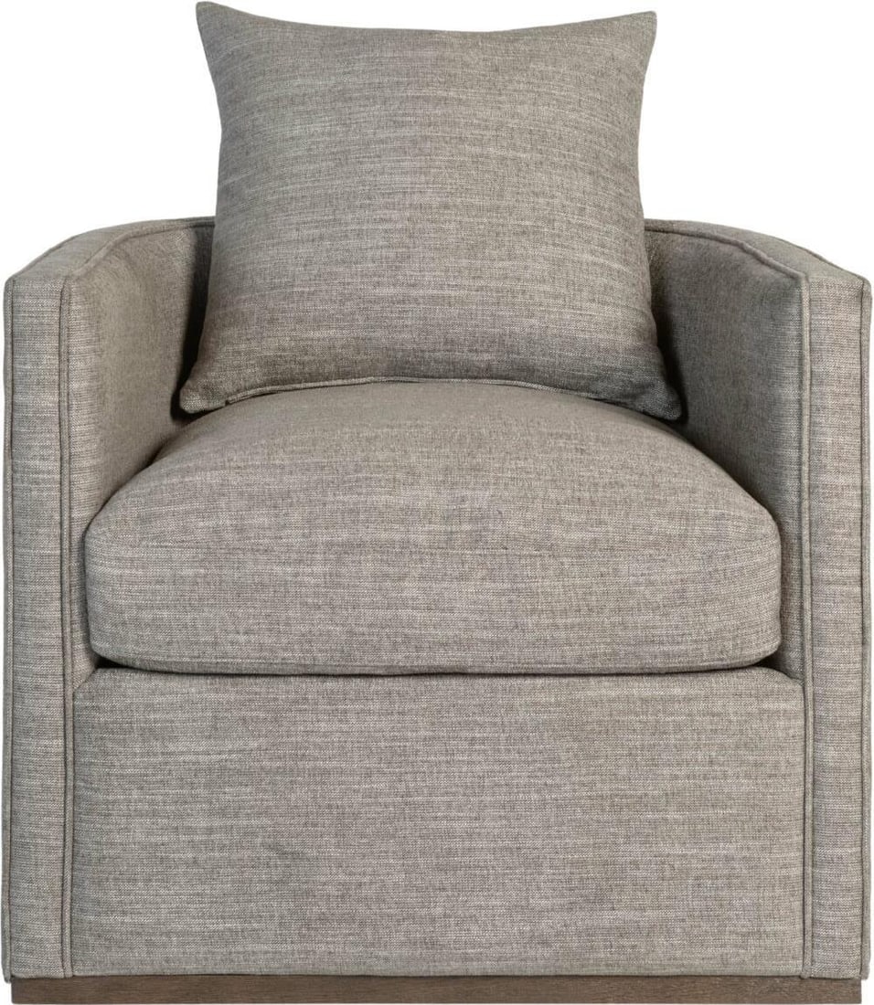Alder Tweed Landon Swivel Chair Dark Grain Mocha Transitional Style (1 of 1)