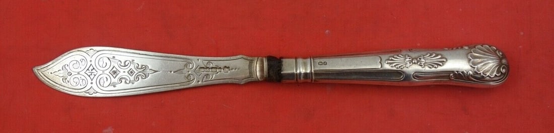 Sheffield 1921 English Estate Sterling Silver Fish Knife by James Deakin 9 1/8 inches: Sheffield 1921 English Estate Sterling Silver Fish Knife by James Deakin 9 1/8 inches Discover this exquisite English estate sterling silver fish knife, crafted in Sheffield in 1921 by James Deakin &