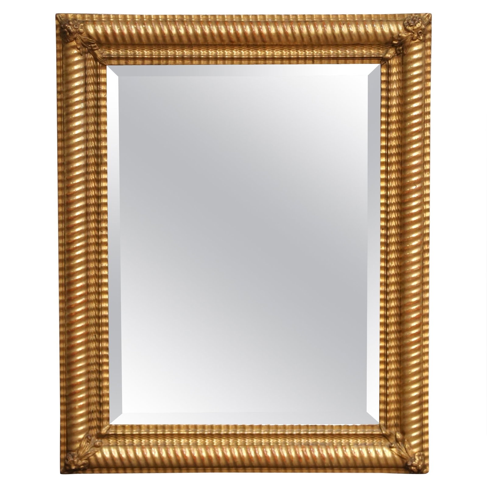 Circa 1920 Louis Philippe Giltwood Wall Mirror with Beveled Glass (1 of 7)