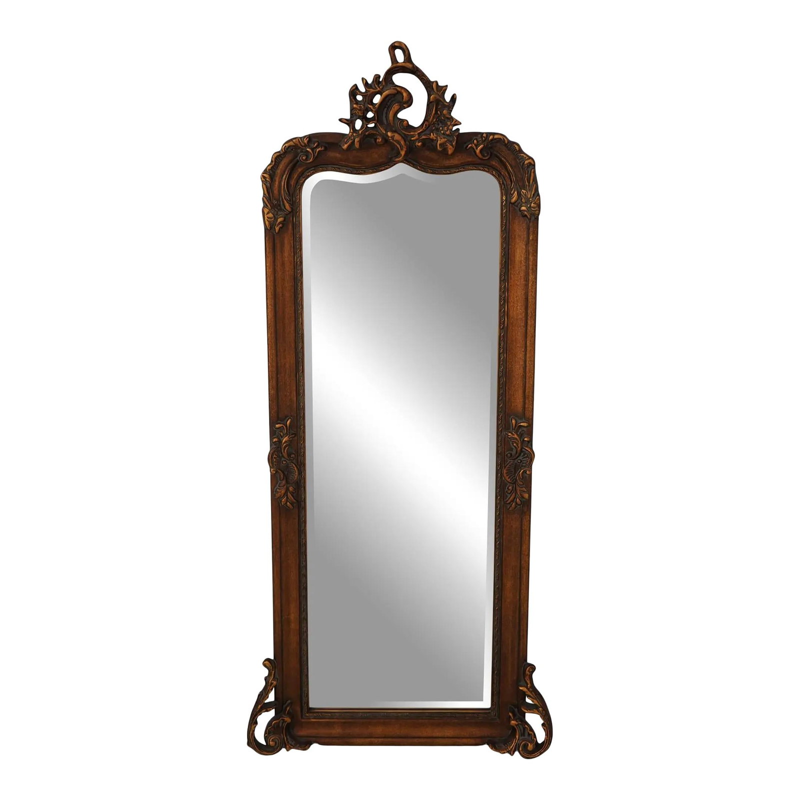 Elegant Antique Gold Louis XV Style Tall Mirror 58.5 inches (1 of 9)