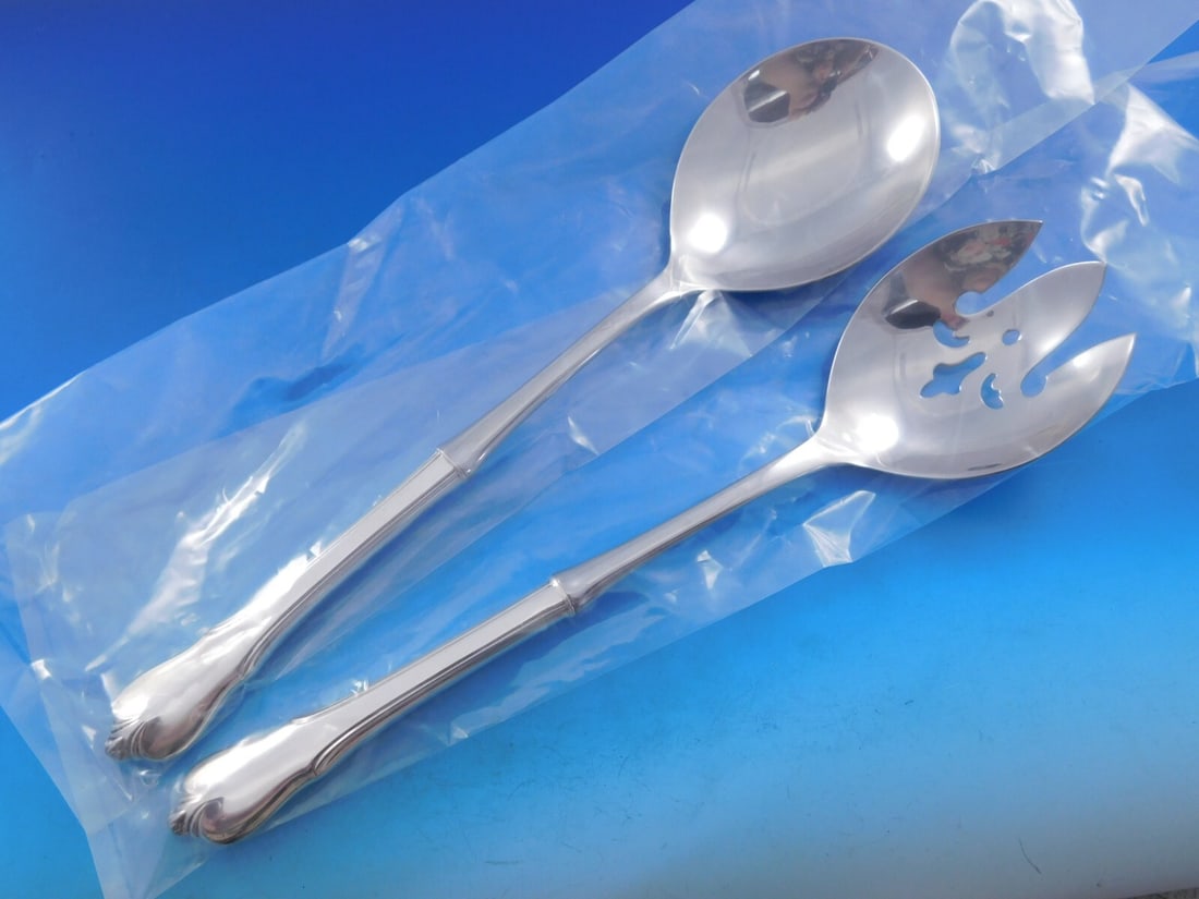 Wallace Grand Colonial Sterling Silver Salad Serving Set 11 3/8" Custom 2-Piece (1 of 6)