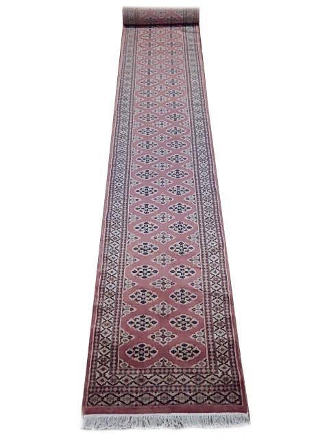2.6 x 23 Orange Jaldar Handmade Bokhara Runner Rug (1 of 6)