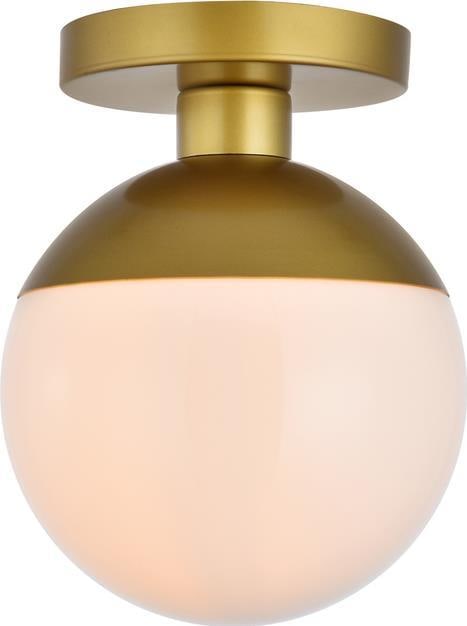 Elegant Lighting Brass Milk Flush-Mount Ceiling Light 10H 8W 8D (1 of 1)