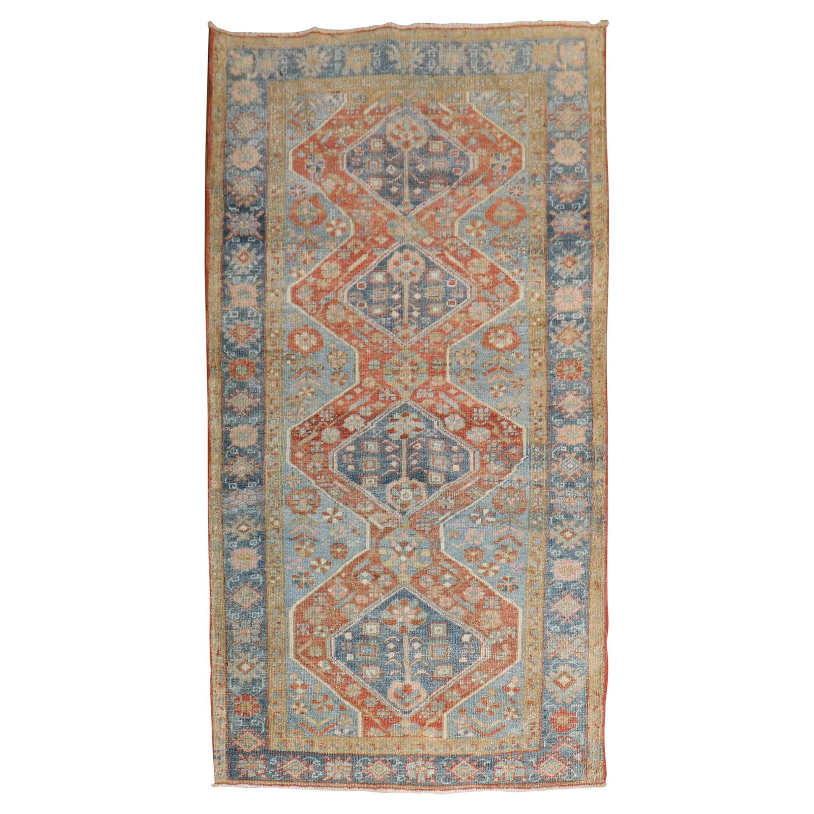 Zabihi Persian Heriz Scatter Rug Tribal Hand-Woven Wool 1920 (1 of 9)