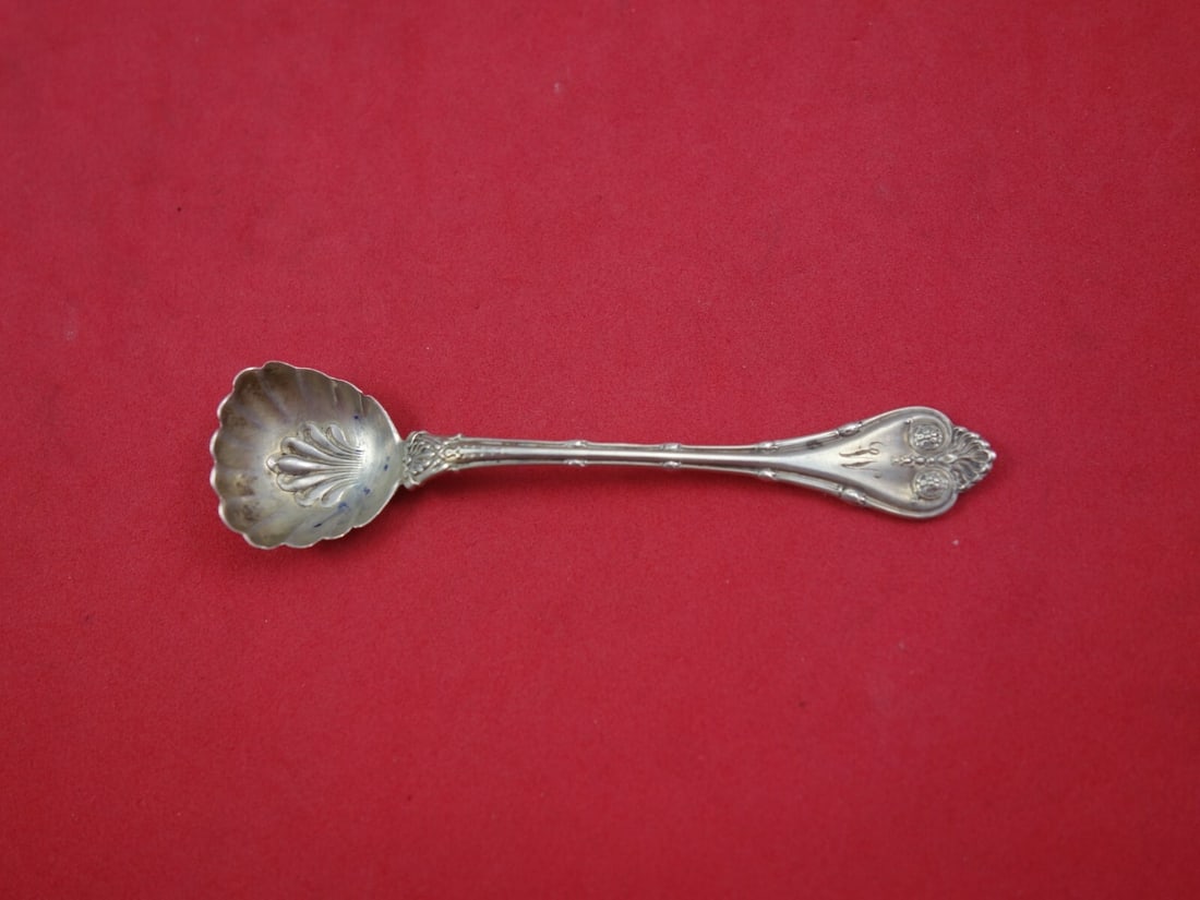 Whiting Empire Sterling Silver Salt Spoon Master 3 3/8 Inch Monogrammed (1 of 2)