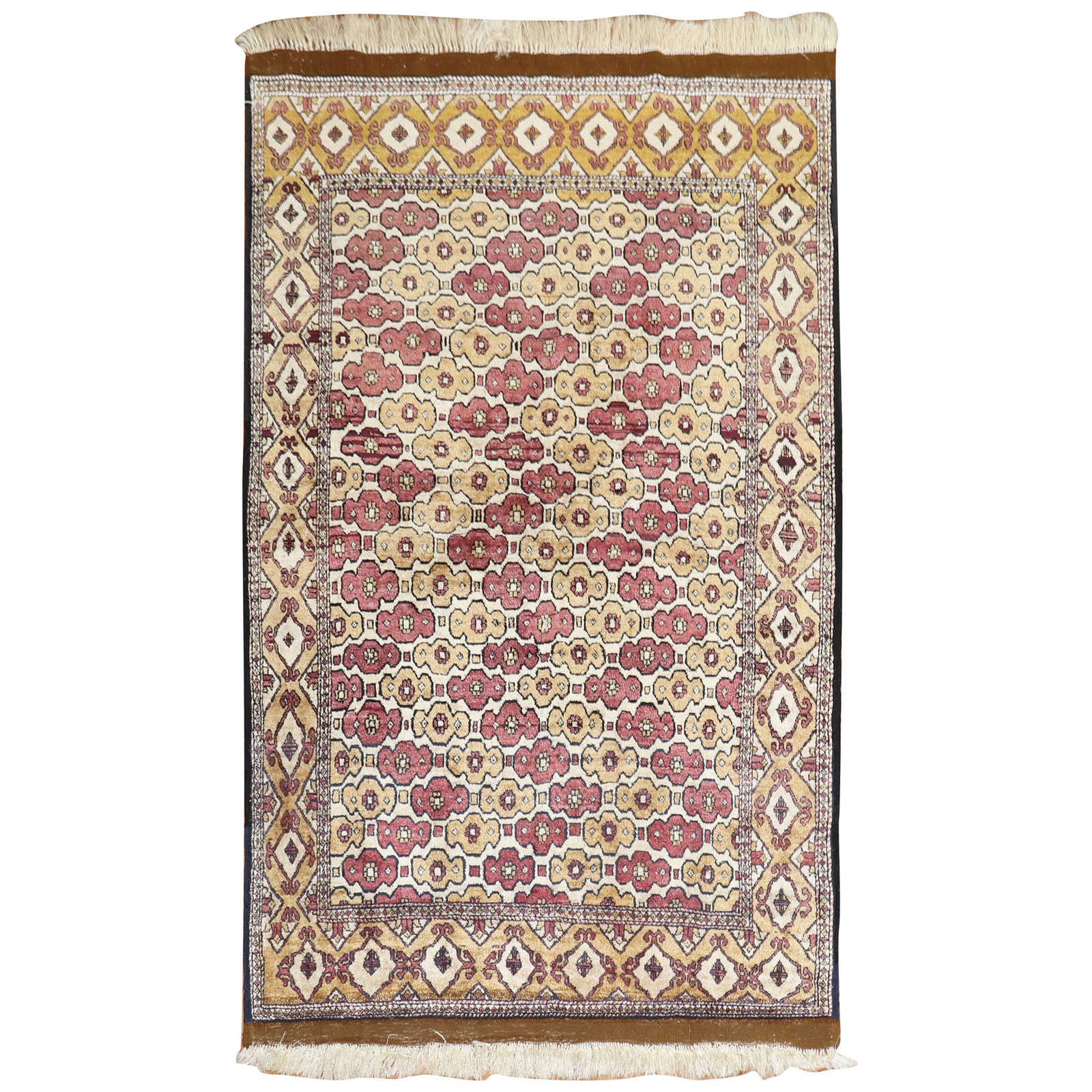 Unique Afghan Part Silk Rustic Accent Rug 45 x 74 (1 of 6)