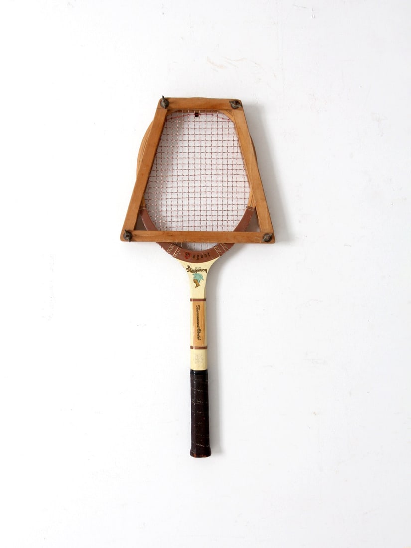Mid-Century Regent Deluxe Tennis Racket with Spartan Helmet Graphic (1 of 11)