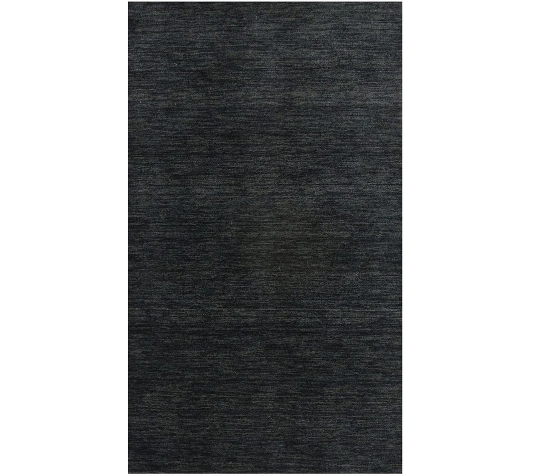 Hand-Loomed Modern Wool Gabbeh Rug in Charcoal 3x5 Area Carpet (1 of 11)