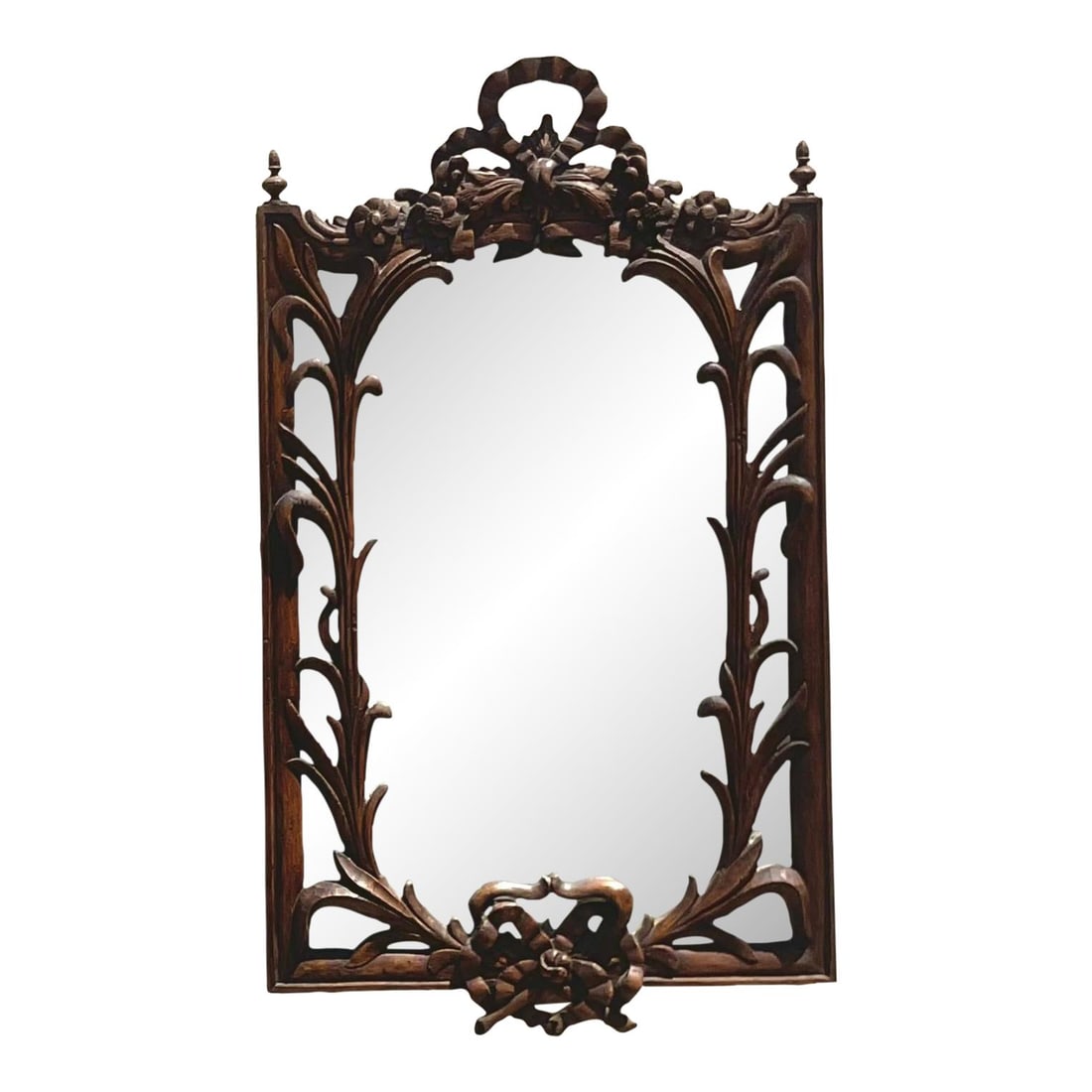 Vintage Regency Carved Bow and Lily Mirror American Craftsmanship (1 of 7)