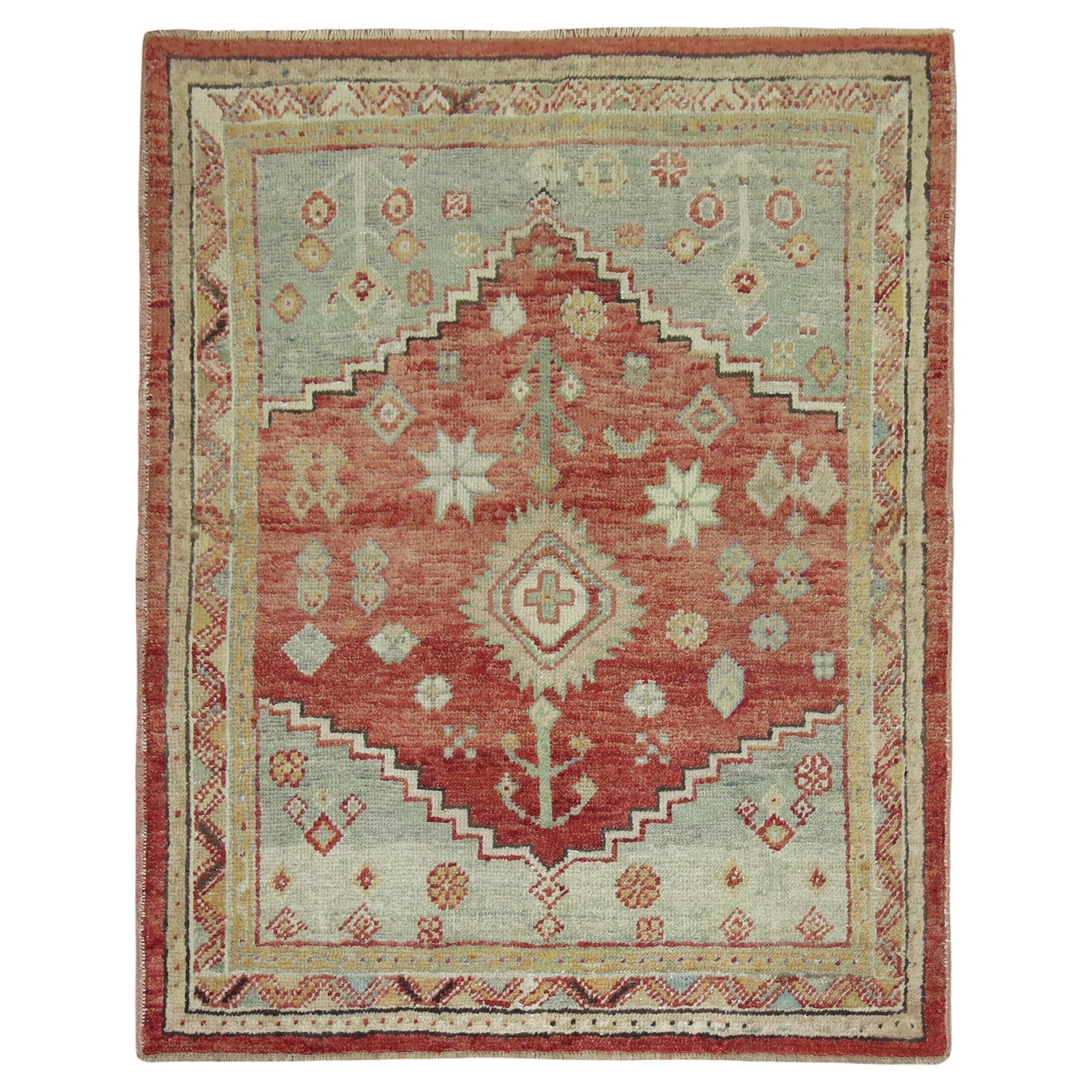 Zabihi Collection Antique Turkish Rug 43x53 Hand-Knotted Wool Angora: Zabihi Collection Antique Turkish Rug 43x53 Hand-Knotted Wool Angora Discover the charm of this Zabihi Collection Antique Square Turkish Anatolian Rug, a stunning piece that embodies the elegance of t