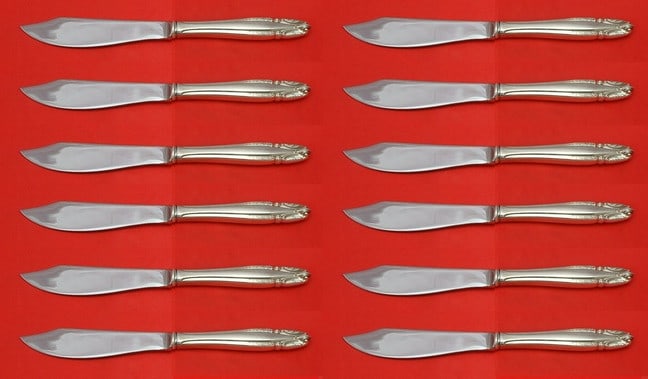 Wallace Stradivari Sterling Silver Fish Knife Set 12 pcs 8 1/4 inch (1 of 1)