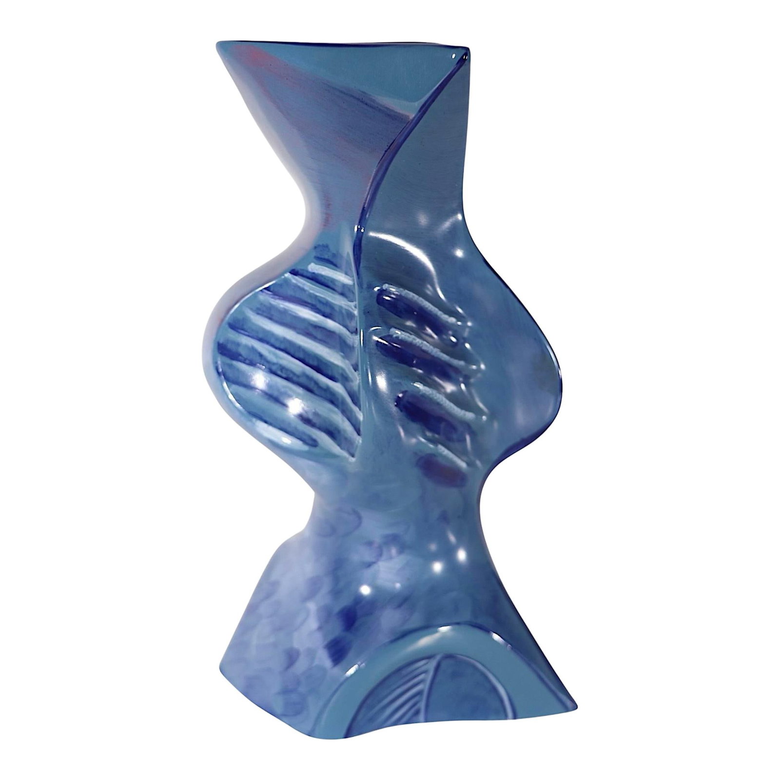 Maurice Rushton Postmodern Flesh Pots Vase Blue Pottery England: Maurice Rushton Postmodern Flesh Pots Vase Blue Pottery England Discover this stunning postmodern art pottery vase crafted by Maurice Rushton as part of the iconic Flesh Pots series, produced in Stoke