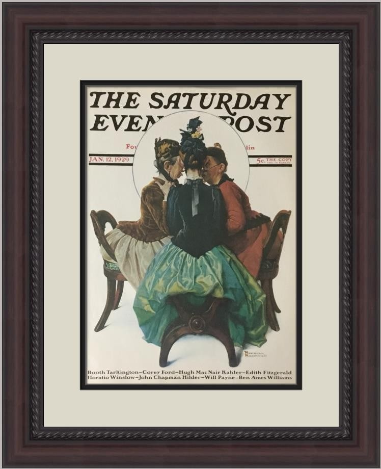 Norman Rockwell Busybodies Custom Framed Art Print 1979 (1 of 2)