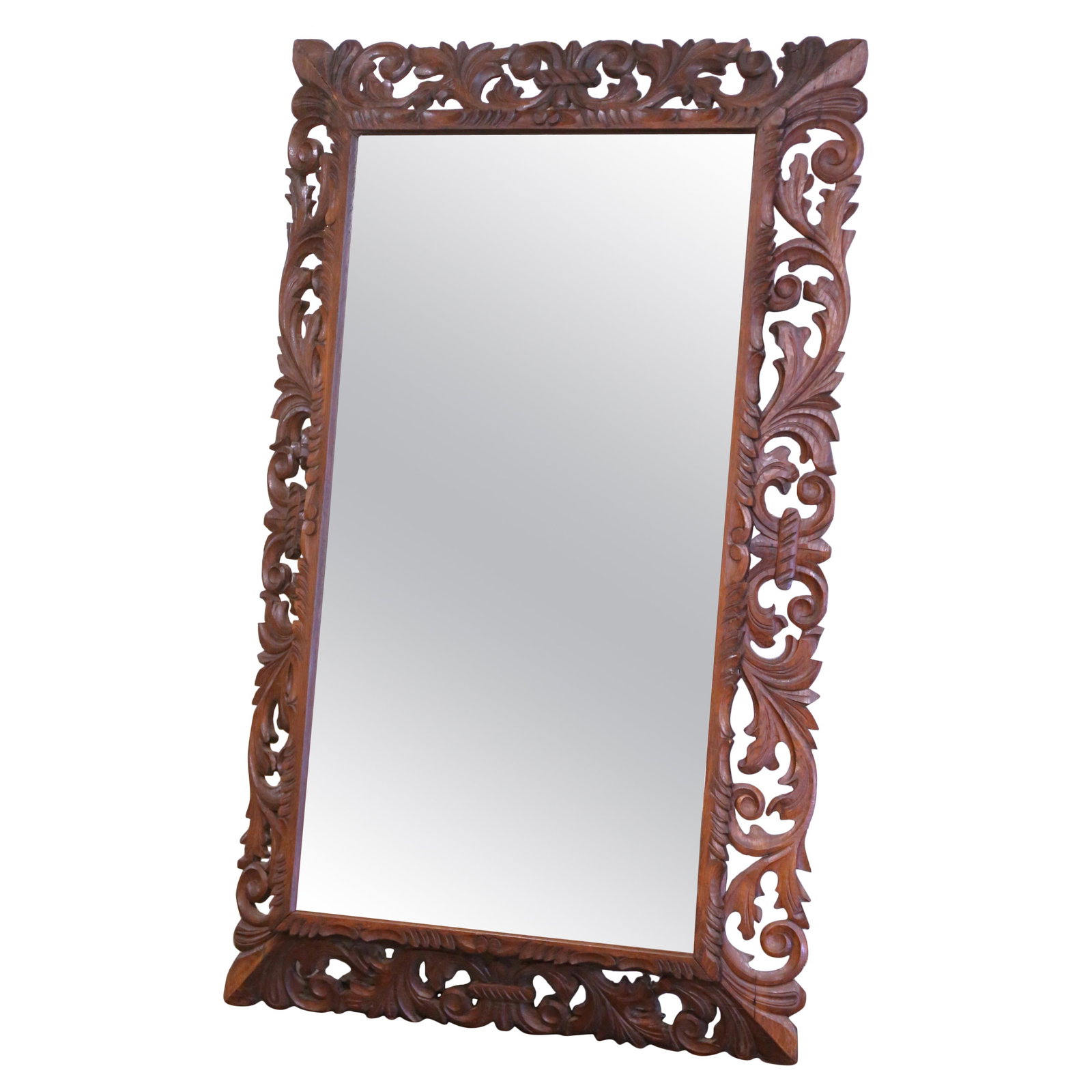 19th Century French Louis XIII Hand-Carved Oak Wall Mirror (1 of 6)