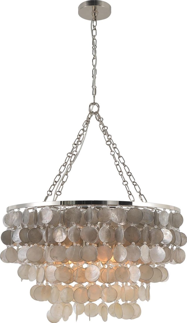 Terracotta Polished Nickel Mellicent Chandelier 34H 24W 24D Boho Chic (1 of 1)