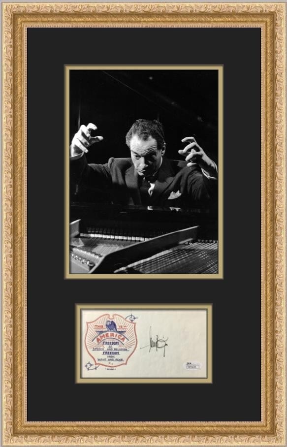 Victor Borge Signed 4x6 Envelope Photo Framed JSA Authenticated Display (1 of 5)
