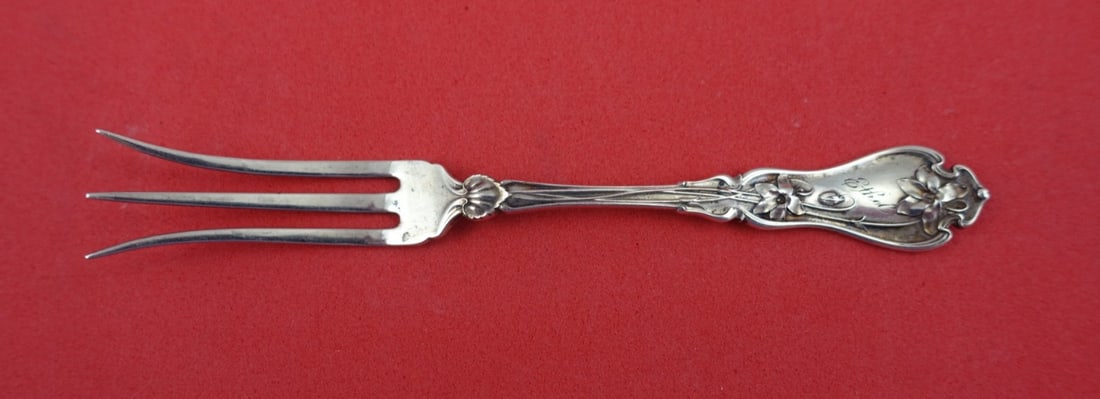 Whiting Violet Sterling Silver Lemon Fork 4 3/8 Inch Monogrammed (1 of 2)