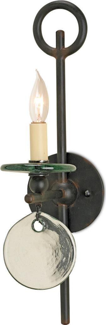 Rustic Currey Sethos Wall Sconce Eco-Friendly Recycled Glass Iron: Rustic Currey Sethos Wall Sconce Eco-Friendly Recycled Glass Iron Illuminate your space with the Eco-Friendly Sethos Wall Sconce, crafted in a vintage style that combines rustic charm with modern sust