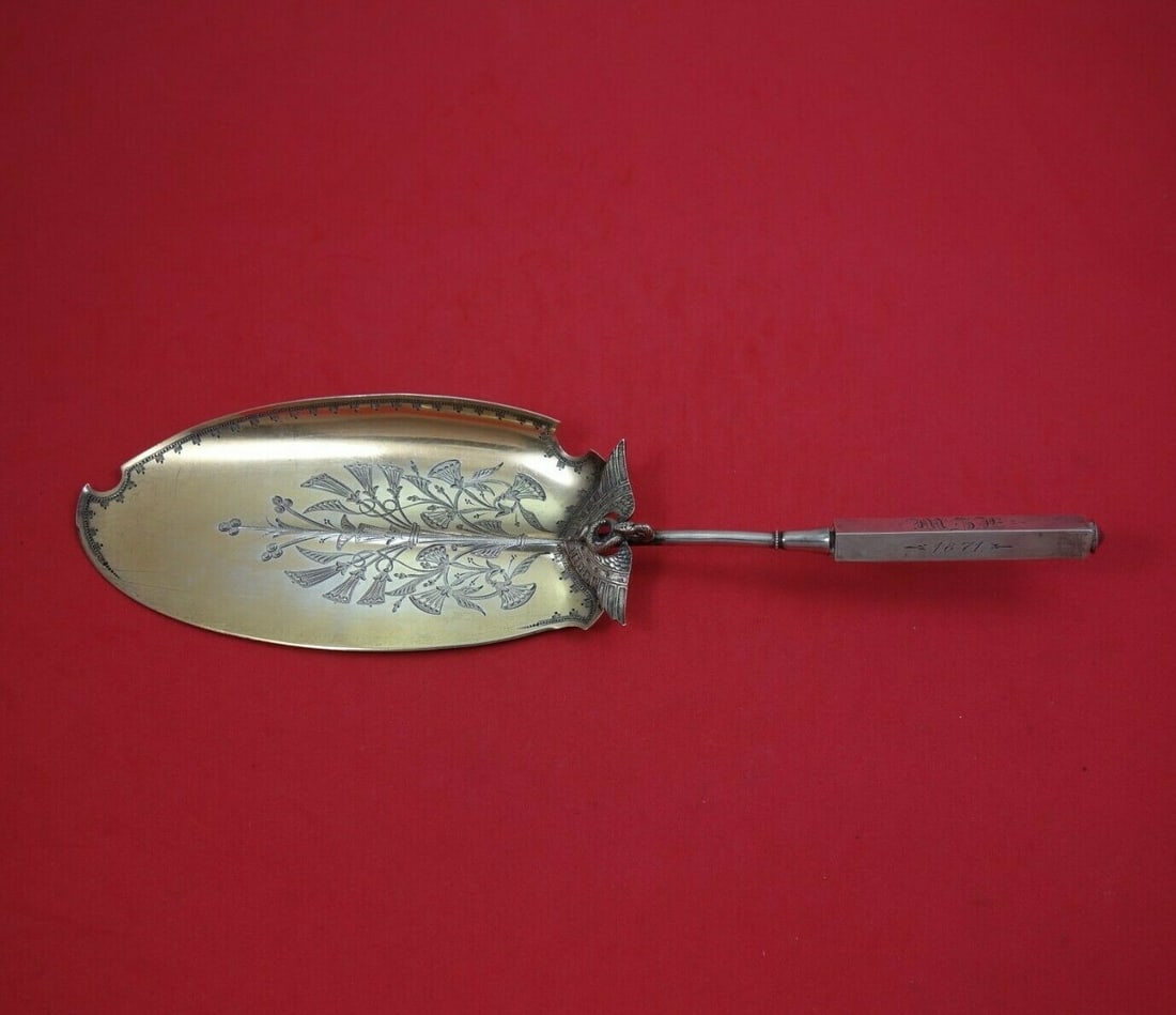 Gorham Isis Sterling Silver Fish Server Gold Washed 12.5 Inches (1 of 2)