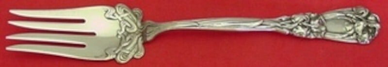 Durgin-Gorham Iris Sterling Silver Fish Fork 7.5 Inch Antique Silverware (1 of 2)