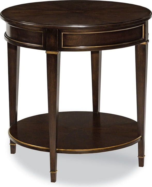 Woodbridge La Salle Circular Mahogany Side Table with Gold Accents (1 of 2)